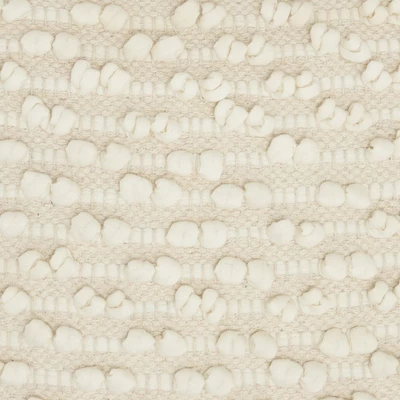 Mina Victory Life Styles Loop Stripe Center Natural Throw Pillow - Off-White 18"X18" 3 Mina Victory Life Styles Loop Stripe Center Natural Throw Pillow - Off-White 18"X18" - Image 3