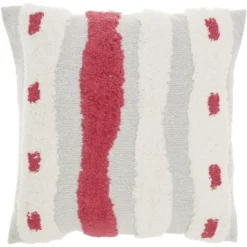 Mina Victory Life Styles Tufted Woven Waves 18"x18" Indoor Throw Pillow -Mina Comfort Outlet Store GUEST 9cbdbfc5 2cc3 47ec b150 fbcf8cd42115