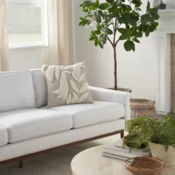 Mina Victory Life Styles Emroidered Leaves 18" X 18" Natural Indoor Pillow Cover 7 Mina Victory Life Styles Emroidered Leaves 18" X 18" Natural Indoor Pillow Cover -Mina Comfort Outlet Store GUEST 9dde883e 7361 40a6 8364 98b24ebe6db9