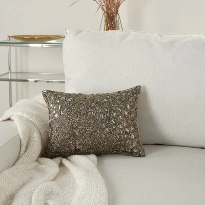 10"x14" Luminescence Fully Beaded Lumbar Throw Pillow - Mina Victory 2 10"x14" Luminescence Fully Beaded Lumbar Throw Pillow - Mina Victory - Image 2