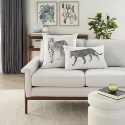 Mina Victory Outdoor Raised Print Leopard Lumbar Throw Pillow -Mina Comfort Outlet Store GUEST a497c6e3 551c 48b9 9ba4 d7833af9c85f