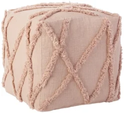 Mina Victory Life Styles Tufted Abstract Diamond 16X16X16 Indoor Pouf -Mina Comfort Outlet Store GUEST a8876971 49e2 4552 809a 60459d7ed0f5