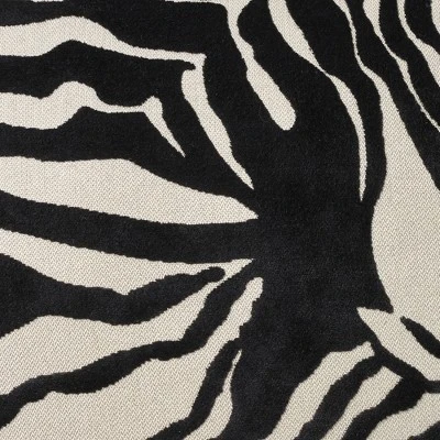 Mina Victory Sofia Jaquard Zebra Velvet 18" X 18" Black Indoor Throw Pillow 4 Mina Victory Sofia Jaquard Zebra Velvet 18" X 18" Black Indoor Throw Pillow - Image 4