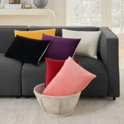 Solid Velvet Throw Pillow - Mina Victory -Mina Comfort Outlet Store GUEST aa91da54 5eb1 49e4 bbe6 4785bf8ae7b7
