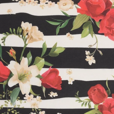 Reversible Indoor/Outdoor Rose And Zebra Print Throw Pillow Black/White - Mina Victory 5 Reversible Indoor/Outdoor Rose And Zebra Print Throw Pillow Black/White - Mina Victory - Image 5