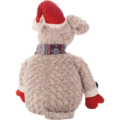 Mina Victory Holiday Mouse Plush Grey 23" X 24" Stuffed Animal 2 Mina Victory Holiday Mouse Plush Grey 23" X 24" Stuffed Animal - Image 2