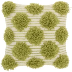 18"x18" Life Styles Tufted Pom Poms Square Throw Pillow - Mina Victory -Mina Comfort Outlet Store GUEST ba17fce4 0c13 4ec1 80b7 cb46fcb682ae