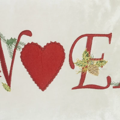 Mina Victory Holiday Embroidered Noel 12" X 16" Beige Indoor Throw Pillow 4 Mina Victory Holiday Embroidered Noel 12" X 16" Beige Indoor Throw Pillow - Image 4