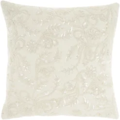 Mina Victory Luminescence Beaded Flowers Indoor Throw Pillow -Mina Comfort Outlet Store GUEST bd8f4637 aa90 4f49 b999 d558e48cb170