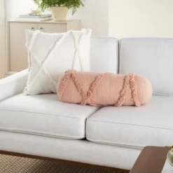 6"x20" Oversize Life Styles Distressed Diamond Cylinder Throw Pillow - Mina Victory -Mina Comfort Outlet Store GUEST bf2be49b 5c40 4959 8f21 c89a970a8549