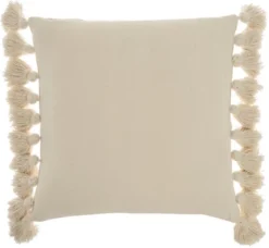 Mina Victory Life Styles Color Block Stripes With Tassel 18"x18" Indoor Throw Pillow -Mina Comfort Outlet Store GUEST c2d7d49b 7885 4d8d 990b 3c85ba0ec7d0