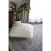 Mina Victory Faux Shearling White Pouf