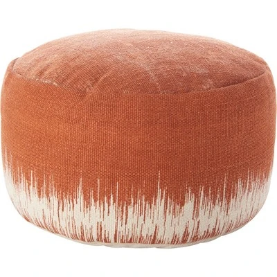 Mina Victory Life Styles Stonewash 20" X 20" X 12" Indoor Drum Pouf With Handle 3 Mina Victory Life Styles Stonewash 20" X 20" X 12" Indoor Drum Pouf With Handle - Image 3