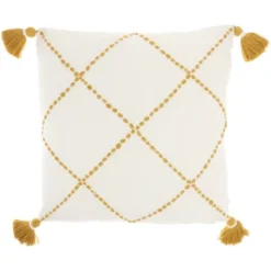 20"x20" Oversize Life Styles Braided Lattice Square Throw Pillow With Tassels - Mina Victory -Mina Comfort Outlet Store GUEST d65c829c 2e38 4be2 9d78 e9e1724ec5e3