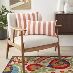 Mina Victory Multi Stripes Reversible Indoor Outdoor Throw Pillow -Mina Comfort Outlet Store GUEST d6c2cd8e 6215 4a08 a357 5a75eb43b196