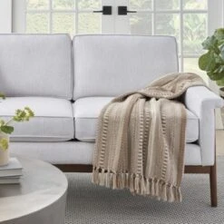 Mina Victory Life Styles Stonewash Braided 50"x60" Indoor Throw Blanket