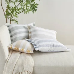 Life Styles Chambray Striped Throw Pillow - Mina Victory