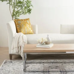 20"x20" Oversize Foil Print Birds Square Throw Pillow - Mina Victory -Mina Comfort Outlet Store GUEST da410608 d262 4250 9a1d 5771cb951388