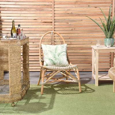 18"x18" Reversible Indoor/Outdoor Banana Leaf And Chevron Print Square Throw Pillow - Mina Victory 6 18"x18" Reversible Indoor/Outdoor Banana Leaf And Chevron Print Square Throw Pillow - Mina Victory - Image 6