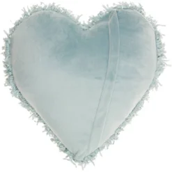 Shag Frame Heart Throw Pillow Blue - Mina Victory