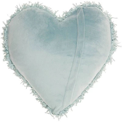 Shag Frame Heart Throw Pillow Blue - Mina Victory 1 Shag Frame Heart Throw Pillow Blue - Mina Victory