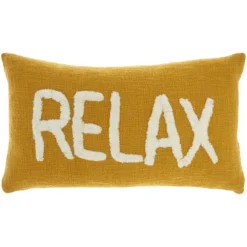 12"x21" Oversize Life Styles 'Relax' Tufted Lumbar Throw Pillow - Mina Victory -Mina Comfort Outlet Store GUEST dea30fde 846a 4f0d b36f 7828a2c81ae2