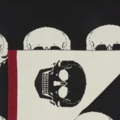 Mina Victory Halloween Skull 50" X 60" Black/White Throw Blanket -Mina Comfort Outlet Store GUEST e11db08e 2b68 46b8 b21d cc42abc22f92