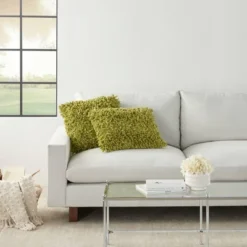 14"x20" Oversize Shag Chindi Short Cut Lumbar Throw Pillow Lime - Mina Victory -Mina Comfort Outlet Store GUEST e1f49efc 83c0 4f3b 91c6 766bc7ae3849