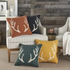 Mina Victory Life Styles Woven Antlers Indoor Throw Pillow -Mina Comfort Outlet Store GUEST e31730d8 700f 43a1 a6ae 0cfc5ca85f86