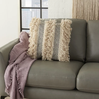 Mina Victory Life Styles Diamond Stripe Texture Throw Pillow 3 Mina Victory Life Styles Diamond Stripe Texture Throw Pillow - Image 3