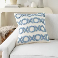 18"x18" Life Styles Tufted 'XOXO' Square Throw Pillow - Mina Victory -Mina Comfort Outlet Store GUEST e522f6ec ae2e 47c4 9c82 b2096e1d2131