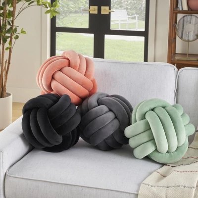 Mina Victory Sofia Infinite Knot Ball 13" X 13" Round Indoor Throw Pillow 3 Mina Victory Sofia Infinite Knot Ball 13" X 13" Round Indoor Throw Pillow - Image 3