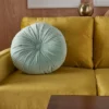 16" Ruched Velvet Round Throw Pillow - Mina Victory