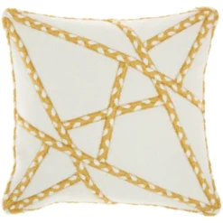 18"x18" Woven Braided Geometric Outdoors Square Throw Pillow - Mina Victory -Mina Comfort Outlet Store GUEST ecf98786 716f 48c9 968c 01b42e3d9411