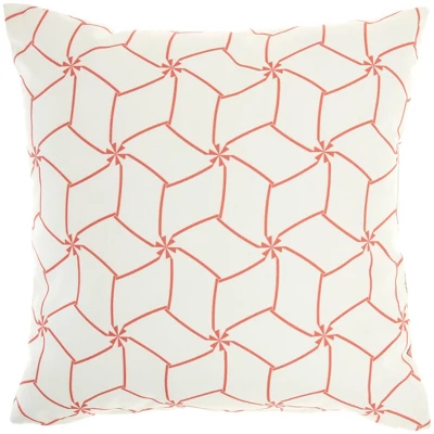 18"x18" Reversible Indoor/Outdoor Jungle And Cubes Pattern Square Throw Pillow - Mina Victory 1 18"x18" Reversible Indoor/Outdoor Jungle And Cubes Pattern Square Throw Pillow - Mina Victory