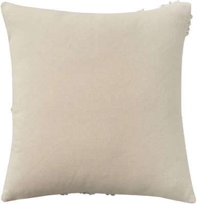 Mina Victory Life Styles Emroidered Leaves 18" X 18" Natural Indoor Pillow Cover 2 Mina Victory Life Styles Emroidered Leaves 18" X 18" Natural Indoor Pillow Cover - Image 2