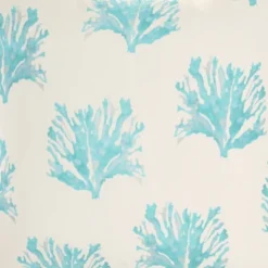 18"x18" Reversible Indoor/Outdoor Coral And Dotted Square Throw Pillow Turquoise - Mina Victory