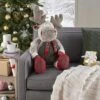 Mina Victory Plush Lines Holiday Moose 22" X 26" Brown Indoor Plush Animal