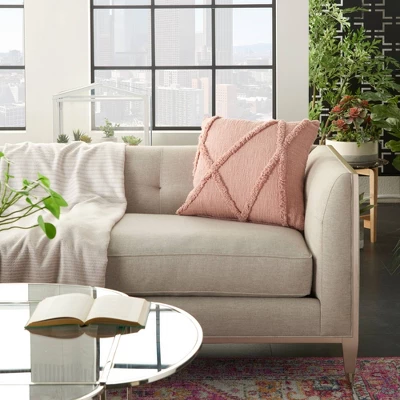 18"x18" Distressed Diamond Square Throw Pillow - Nourison 4 18"x18" Distressed Diamond Square Throw Pillow - Nourison - Image 4